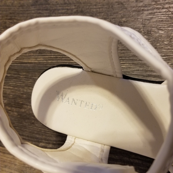 White Buckle Platform Sandals by Wanted sz 8 - Picture 6 of 8